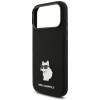 Capa Karl Lagerfeld Silicone Choupette Metal Pin para Apple iPhone 18 Pro Max / 17 Pro Max, preta