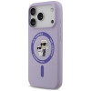 Capa Karl Lagerfeld Silicone Karl&Choupette Ring MagSafe para Apple iPhone 18 Pro / 17 Pro, roxa
