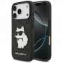 Capa Karl Lagerfeld Saffiano Mono Patch Choupette para Apple iPhone 18 Pro / 17 Pro, preta
