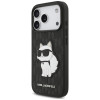 Capa Karl Lagerfeld Saffiano Mono Patch Choupette para Apple iPhone 18 Pro / 17 Pro, preta