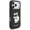 Capa Karl Lagerfeld Saffiano Mono Patch Choupette para Apple iPhone 18 Pro / 17 Pro, preta