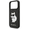Capa Karl Lagerfeld Saffiano Mono Patch Choupette para Apple iPhone 18 Pro / 17 Pro, preta