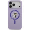 Capa MagSafe com anel Karl&Choupette em silicone Karl Lagerfeld para Apple iPhone 18 Pro Max / iPhone 17 Pro Max, roxa