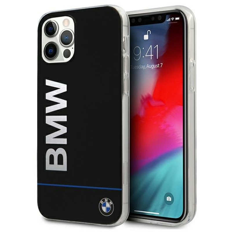 Capa rígida BMW BMHCP12MPCUBBK Signature com logótipo impresso para Apple iPhone 12 / 12 Pro, preta