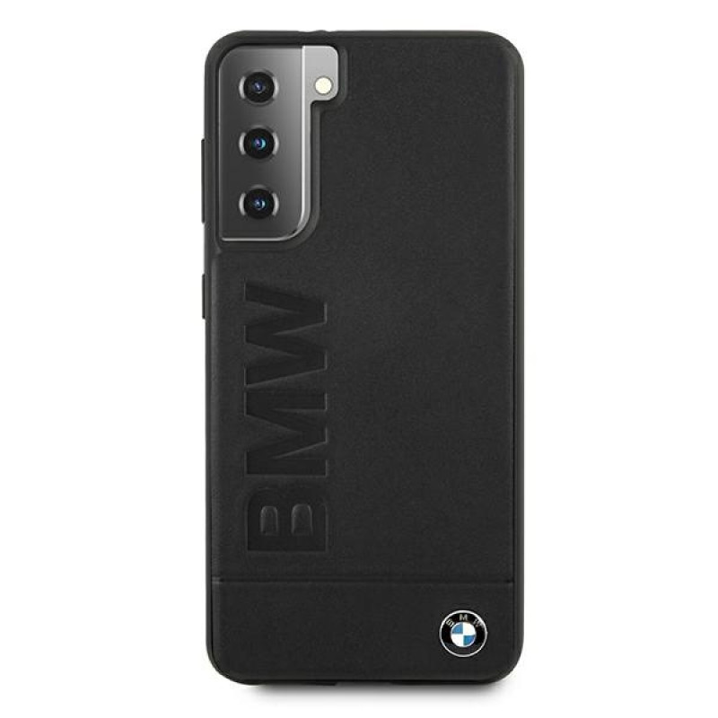 Capa rígida BMW BMHCS21MSLLBK Signature Logo Imprint para Samsung Galaxy S21+, preta