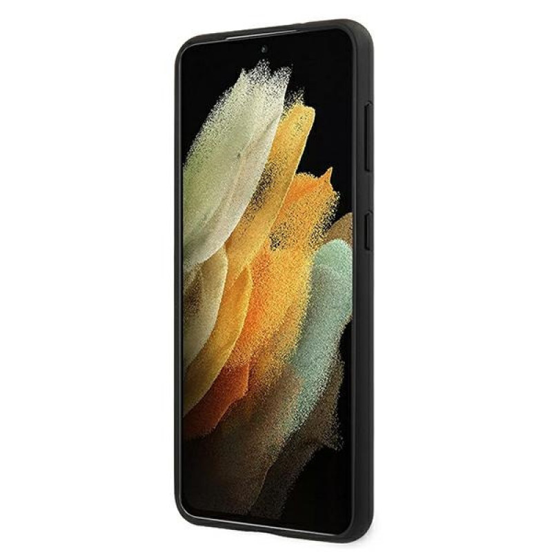 Capa rígida BMW BMHCS21MSLLBK Signature Logo Imprint para Samsung Galaxy S21+, preta