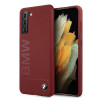 Capa rígida BMW BMHCS21MSLBLRE Silicone Signature Logo para Samsung Galaxy S21+, vermelha