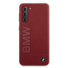 Capa rígida BMW BMHCS21MSLBLRE Silicone Signature Logo para Samsung Galaxy S21+, vermelha