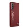 Capa rígida BMW BMHCS21MSLBLRE Silicone Signature Logo para Samsung Galaxy S21+, vermelha