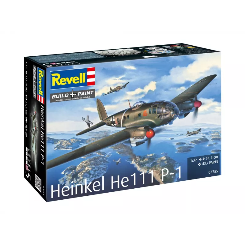 Revell Kit de modelo em plástico Heinkel He 111P-1, 1:32 (03755)