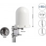 Antena 5G LTE Delock 60769, ficha N, 3-5 dBi, omnidirecional fixa, montagem em parede e mastro, exterior, branca, 14,2 cm