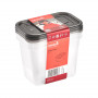 Conjunto de recipientes para alimentos keeeper Fredo Fresh, 3 x 1,0 L, retangular, base transparente, tampa cinzenta
