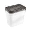 Conjunto de recipientes para alimentos keeeper Fredo Fresh, 3 x 1,0 L, retangular, base transparente, tampa cinzenta