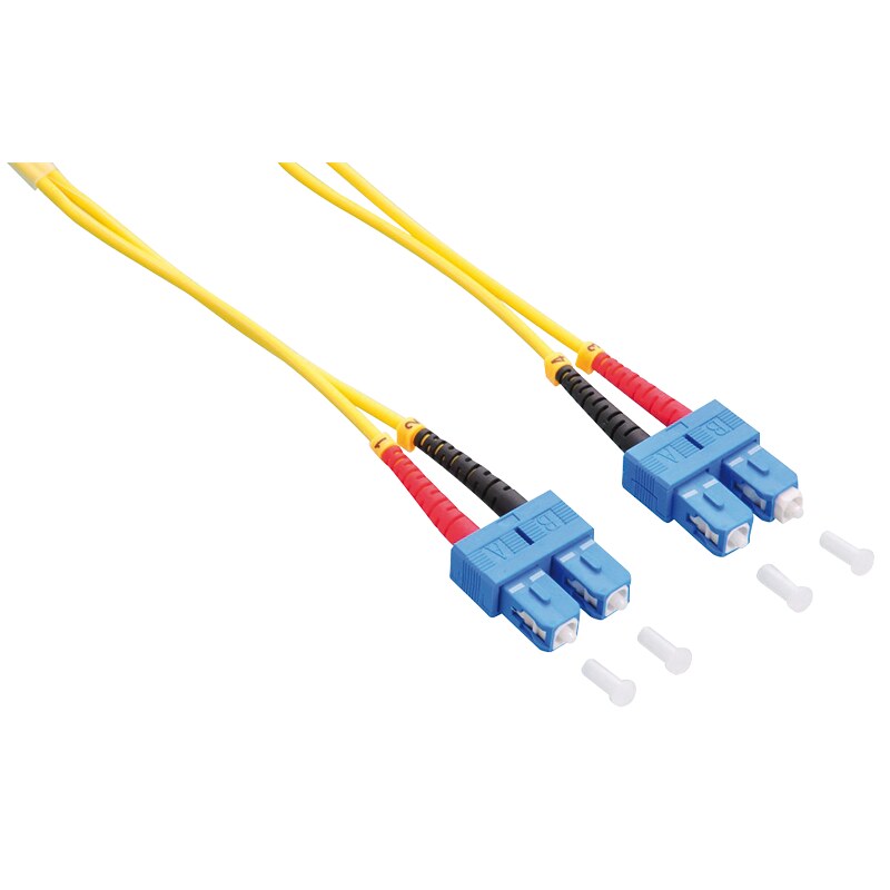 Cabo de ligação de fibra ótica LogiLink FP0SC10 SC/SC OS2 9/125 µm duplex, 10 m, amarelo