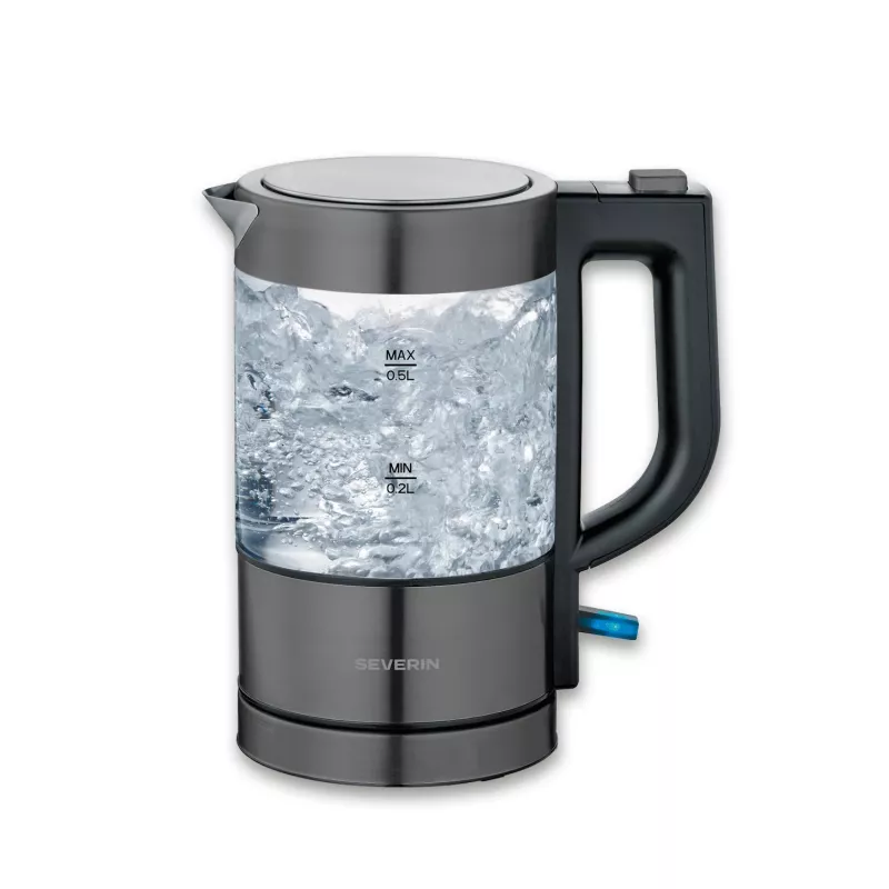 Chaleira elétrica mini de vidro Severin 9387, 0,5 l