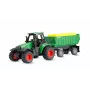Trator metálico Amewi com reboque, 1:64, RTR, verde