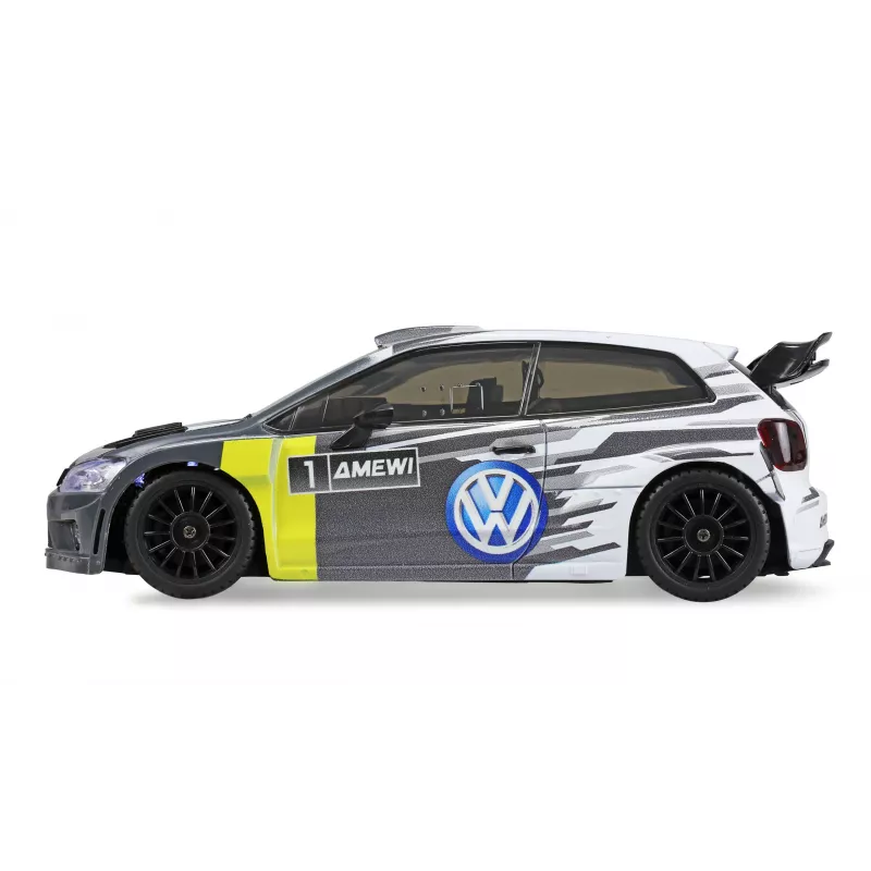 Carro RC Amewi VW Polo R WRC de rali/drift, 4WD, 1:28, RTR, cinzento