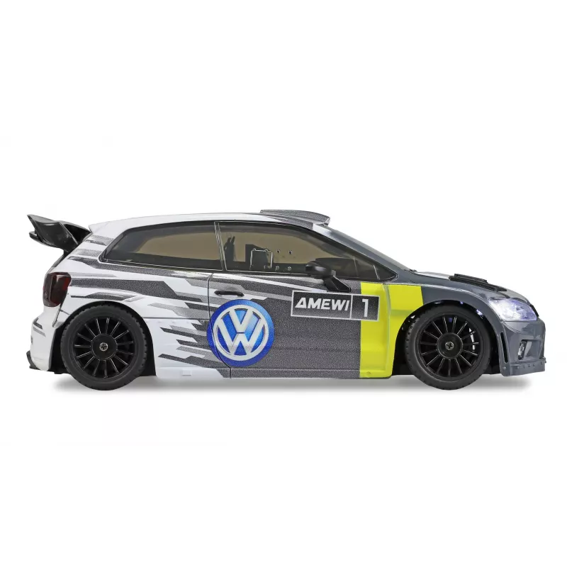 Carro RC Amewi VW Polo R WRC de rali/drift, 4WD, 1:28, RTR, cinzento