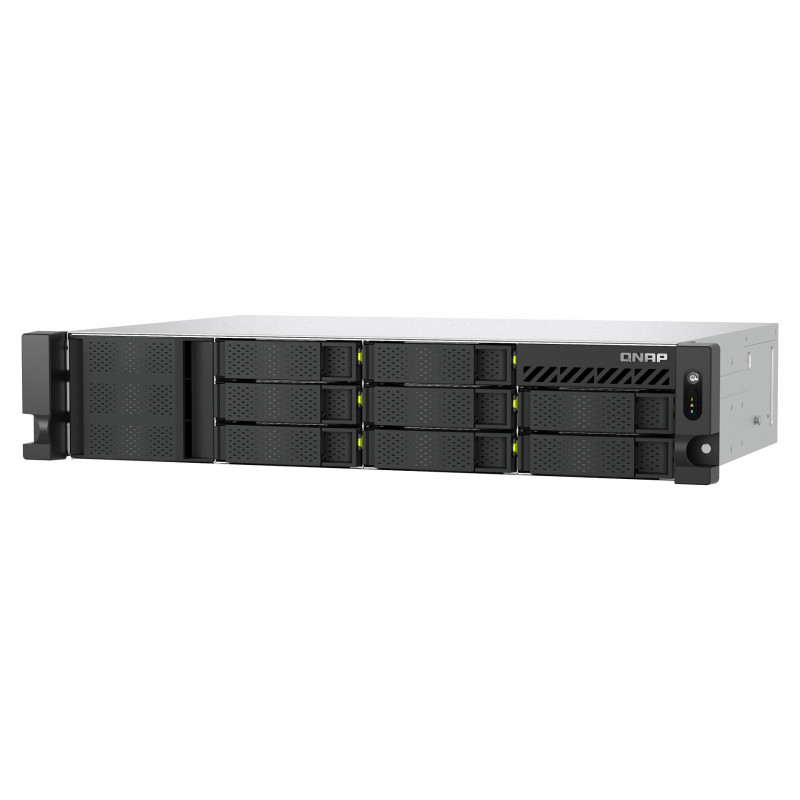 QNAP TS-h1073BXeU-RP-8G NAS em rack 2U, Ryzen Embedded V1780B, 8 GB DDR4, fonte de alimentação redundante