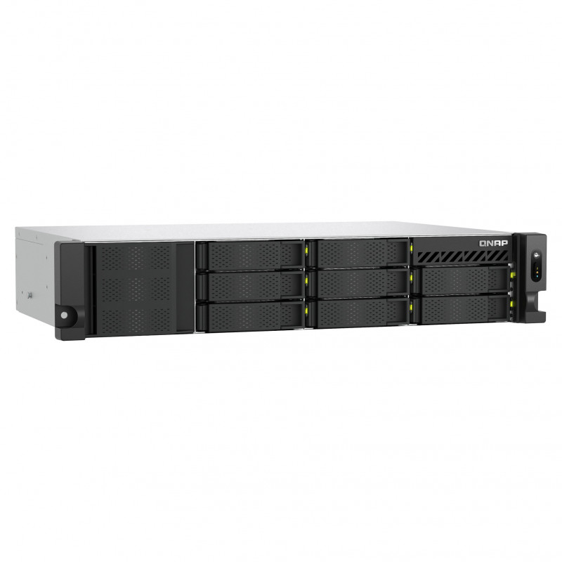 QNAP TS-h1073BXeU-RP-8G NAS em rack 2U, Ryzen Embedded V1780B, 8 GB DDR4, fonte de alimentação redundante