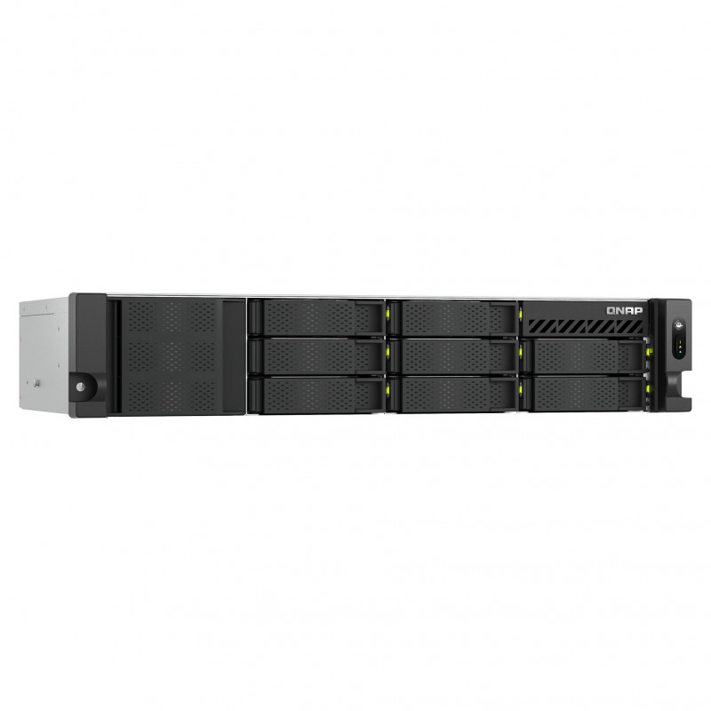 QNAP TS-h1073BXeU-RP-8G NAS em rack 2U, Ryzen Embedded V1780B, 8 GB DDR4, fonte de alimentação redundante
