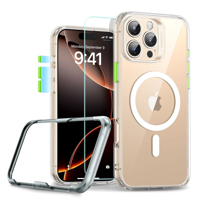 Conjunto ESR Classic Pro Set HaloLock MagSafe com vidro temperado para Apple iPhone 16 Pro Max, transparente