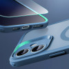 Conjunto ESR Classic Pro HaloLock MagSafe com capa e vidro temperado para Apple iPhone 16, azul fosco