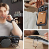 Capa ESR Classic Hybrid Kickstand HaloLock MagSafe com vidro temperado para Apple iPhone 16 Pro, transparente/preto