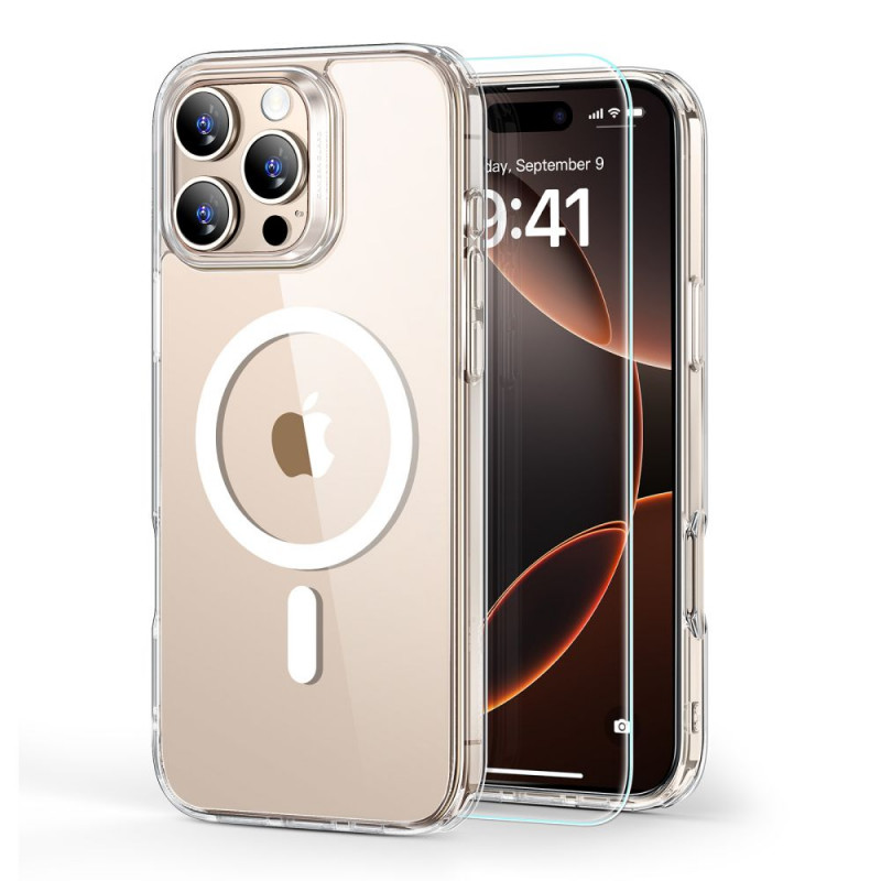 Capa ESR Classic Hybrid HaloLock MagSafe com vidro temperado para Apple iPhone 16 Pro Max, transparente