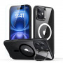 Capa ESR Classic Hybrid Kickstand HaloLock MagSafe com vidro temperado para Apple iPhone 16, transparente/preto