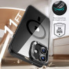 Capa ESR Classic Hybrid Kickstand HaloLock MagSafe com vidro temperado para Apple iPhone 16, transparente/preto
