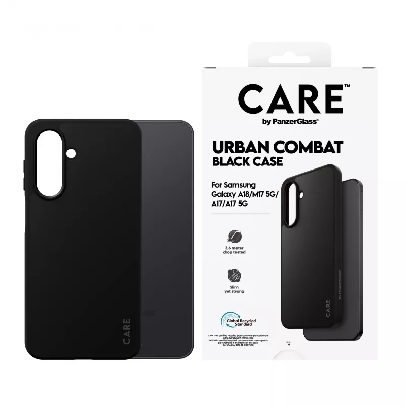 Capa Urban Combat CARE PanzerGlass para Samsung Galaxy A17/A18, preta