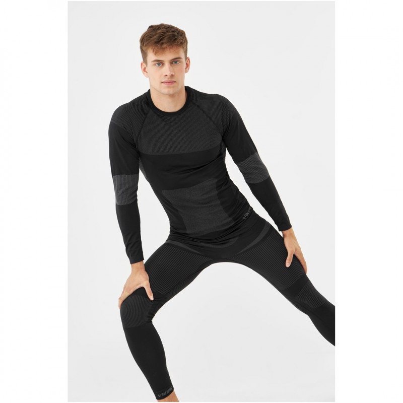 Conjunto de camada base térmica ativa para homem Viking Dante, preto, tamanho M