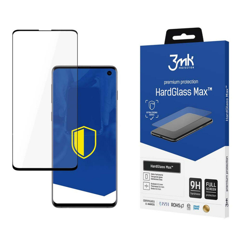 Película de vidro temperado 3MK HardGlass Max Sensor-Dot para Samsung Galaxy S10, preto