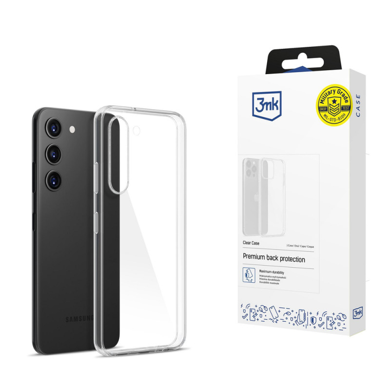 Capa transparente 3MK Clear Case para Samsung Galaxy S23, 3MK4399