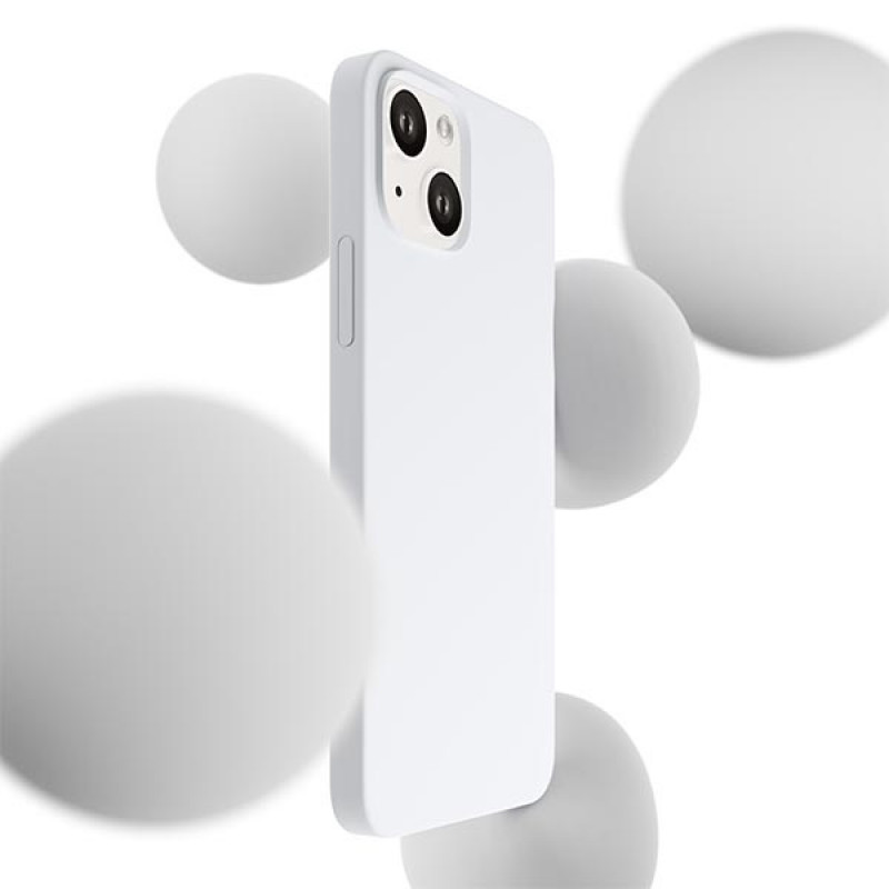 Capa 3MK Hardy Case MagSafe para Apple iPhone 14 Plus / 15 Plus em silicone, branca