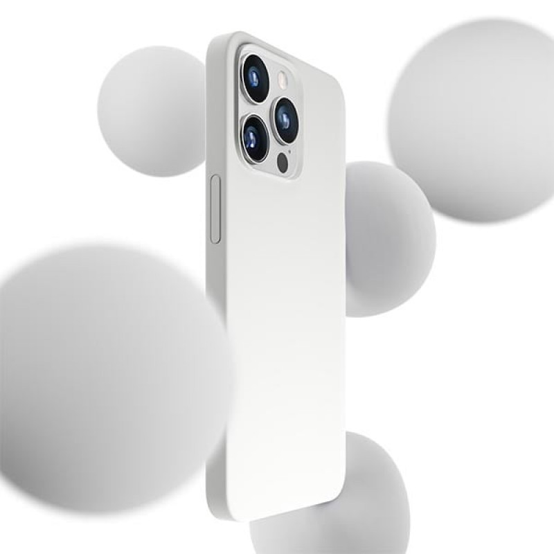 Capa 3MK Hardy Case MagSafe para Apple iPhone 14 Pro Max em silicone, branca