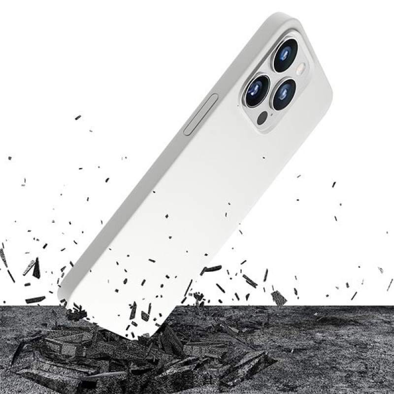 Capa 3MK Hardy Case MagSafe para Apple iPhone 14 Pro Max em silicone, branca