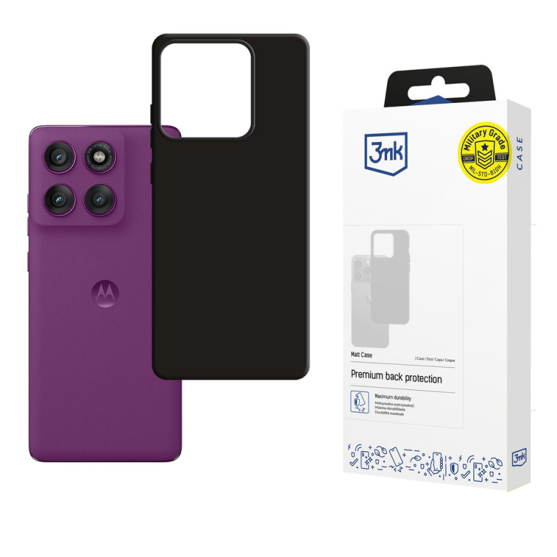 Capa 3MK Matt para Motorola Edge 60 Pro, preto mate