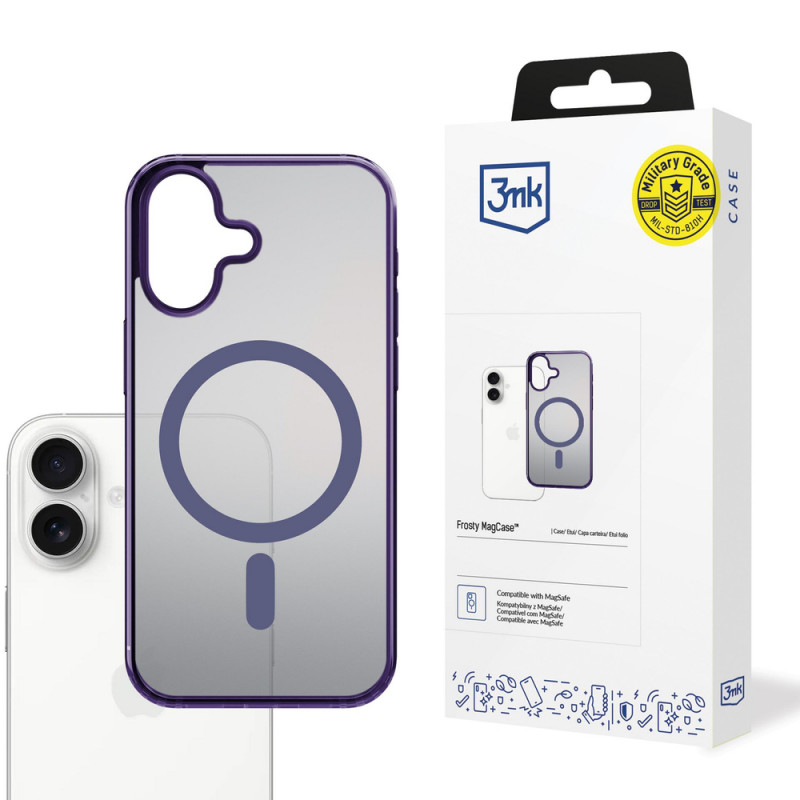 3MK Frosty MagCase para Apple iPhone 17, roxo
