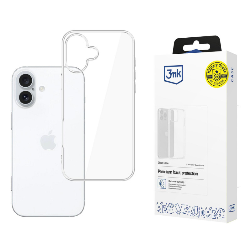 Capa 3MK Clear Case para Apple iPhone 17, transparente