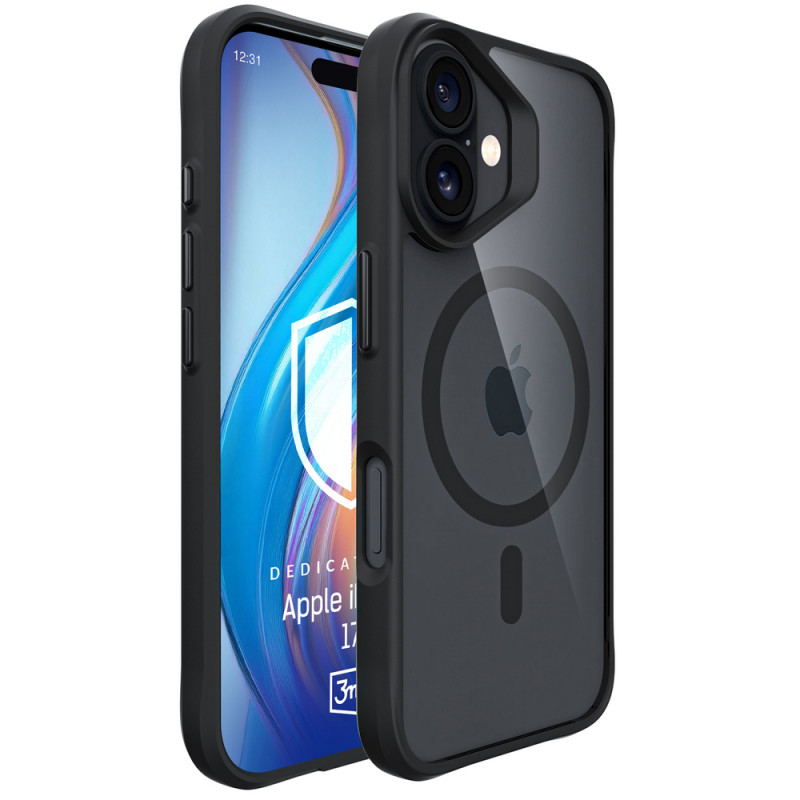 3MK Satin Armor MagCase para Apple iPhone 17, preto