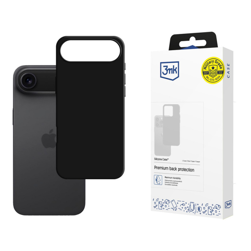 Capa de silicone 3MK para Apple iPhone Air, preta