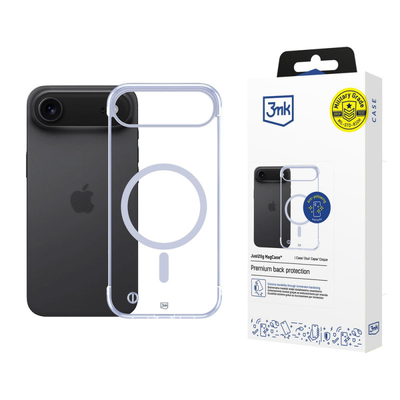 Capa 3MK Just20g MagCase para Apple iPhone Air, Transparente