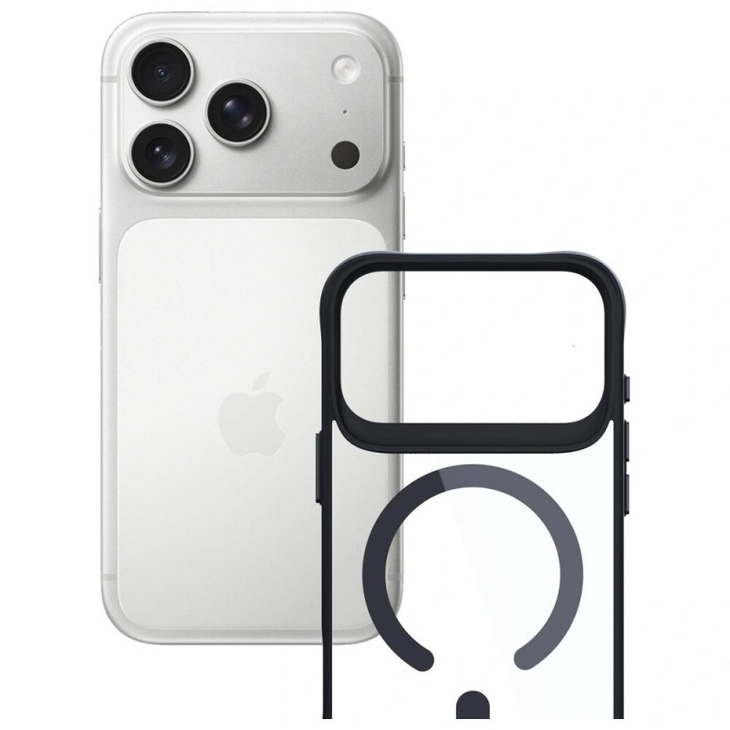 Capa 3MK Satin Armor MagCase para Apple iPhone 17 Pro, preto transparente