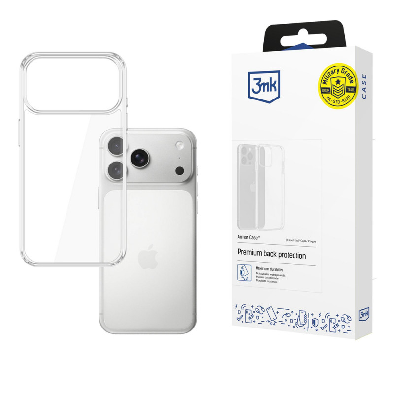 Capa 3MK Armor para Apple iPhone 17 Pro Max, Transparente