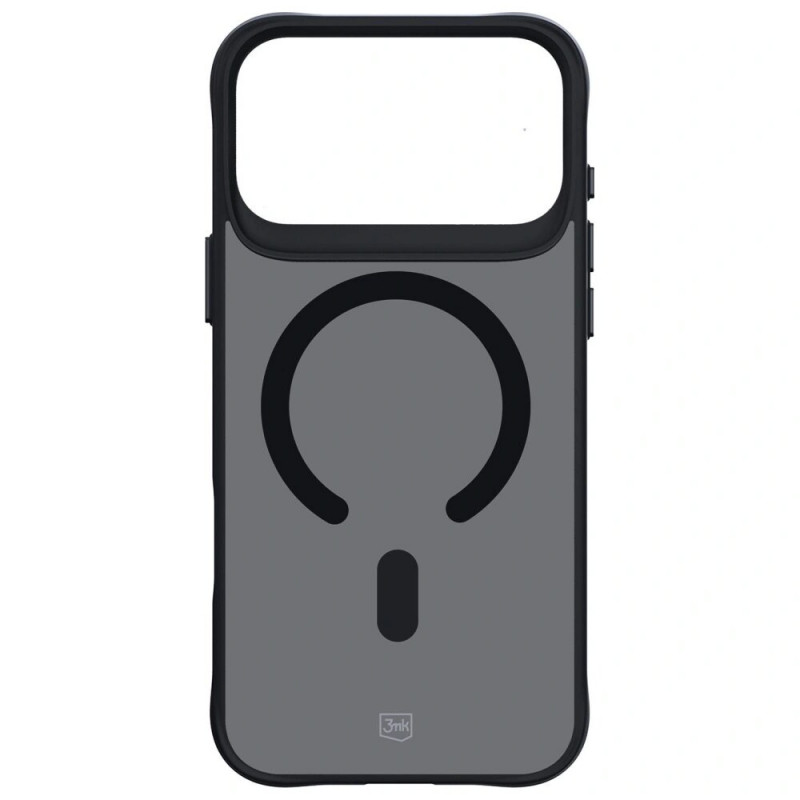 Capa 3MK Smoke MagCase para Apple iPhone 17 Pro Max, preta semitransparente