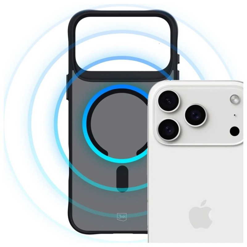 Capa 3MK Smoke Matt MagCase para Apple iPhone 17 Pro, preta