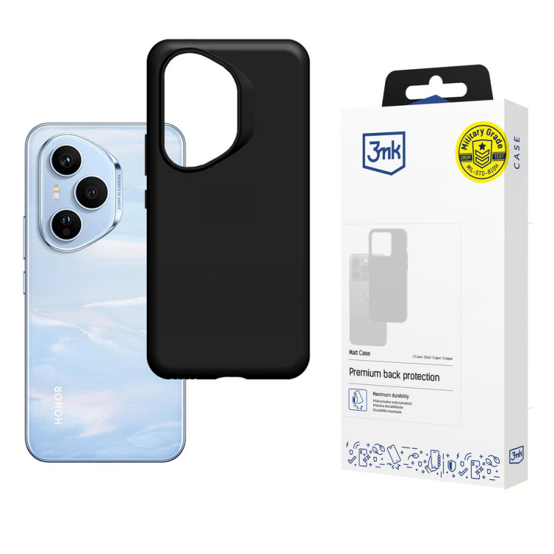 Capa 3MK Matt Case para Honor 400 Pro, Preto Mate