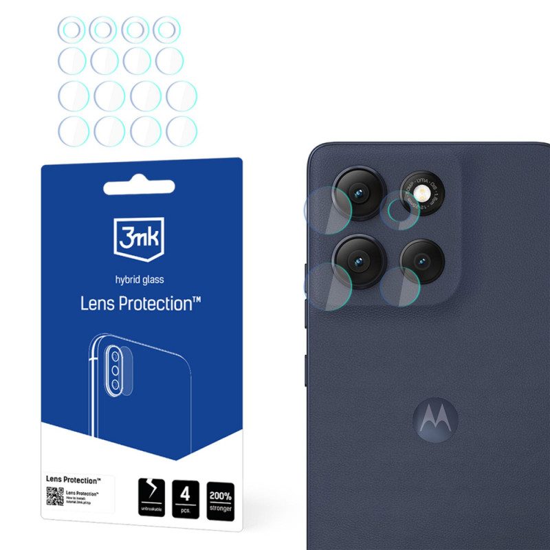 Protetor de lente de câmara 3MK Lens Protection para Motorola Moto G86 / G86 Power (4 un.)